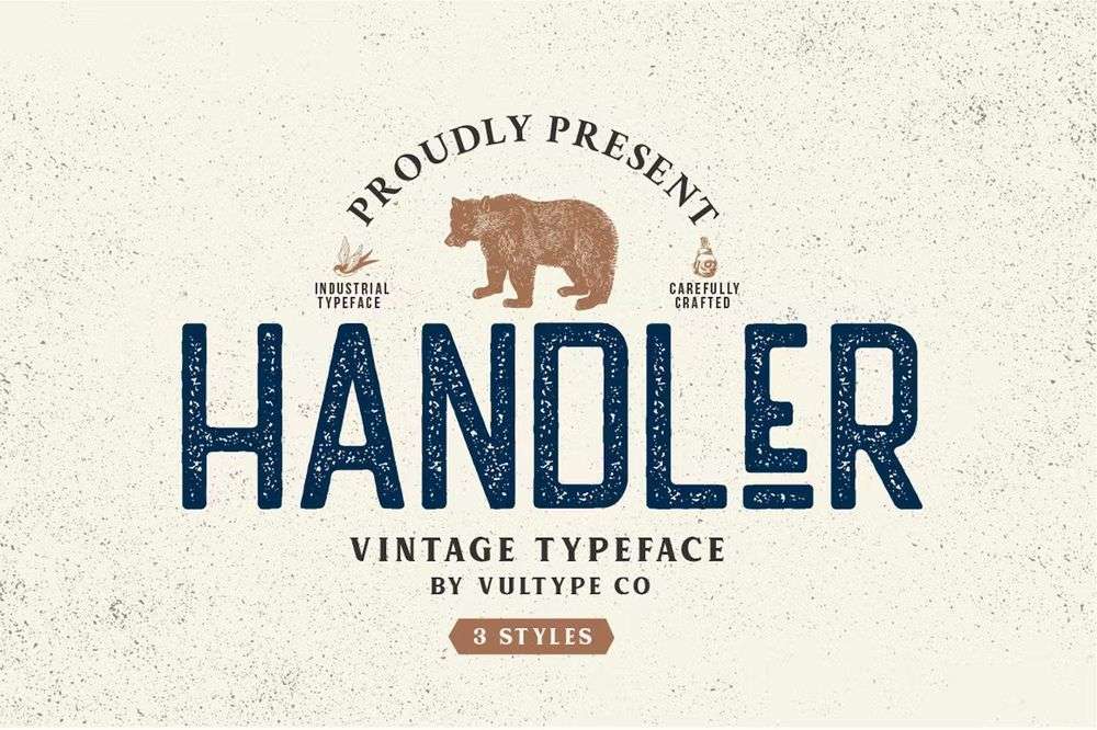 A stamp style vintage typeface