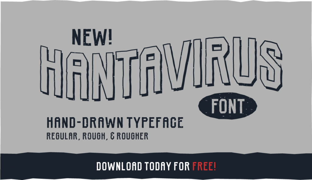 A free hand-drawn typefase