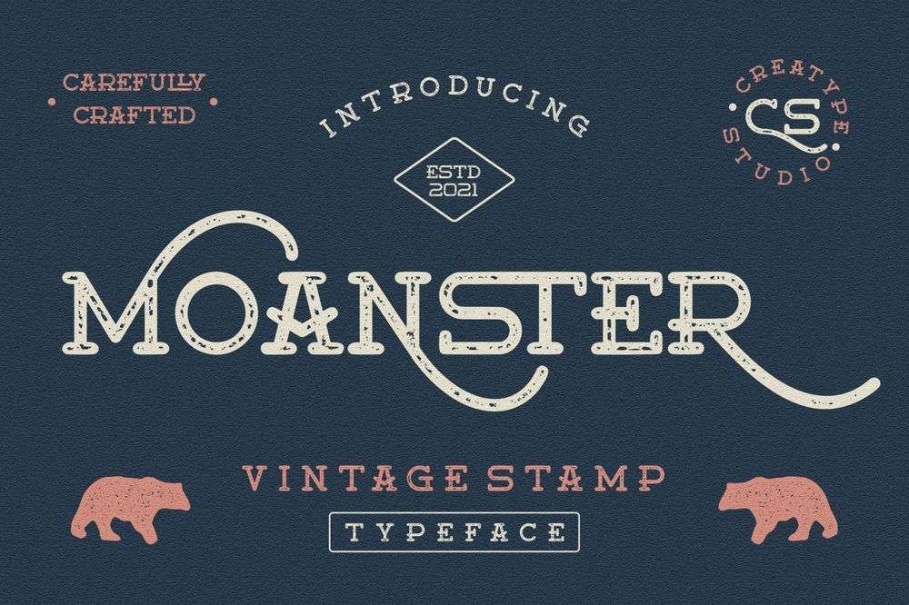 A vintage stamp typeface