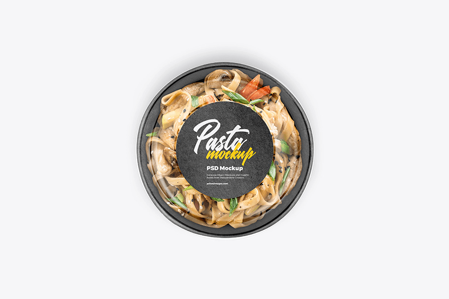 Paper bowl  pasta mockup