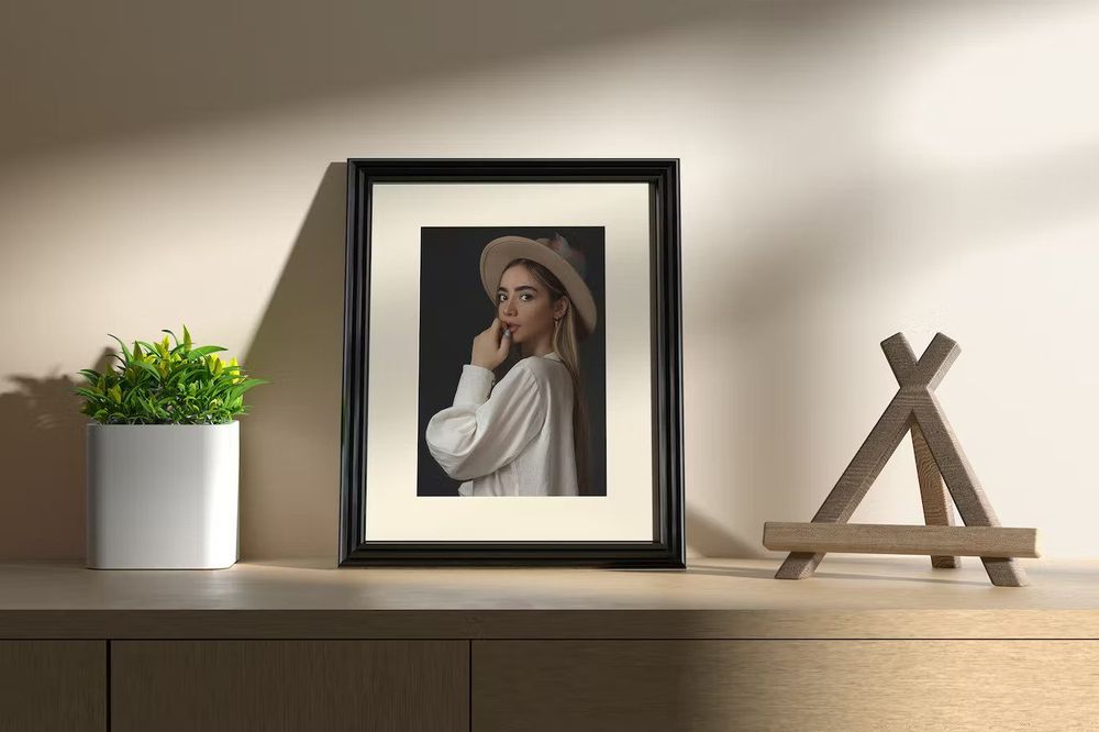 Photograph with a frame mockup