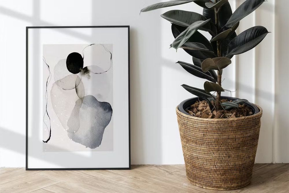 Photo frame and plant mockup