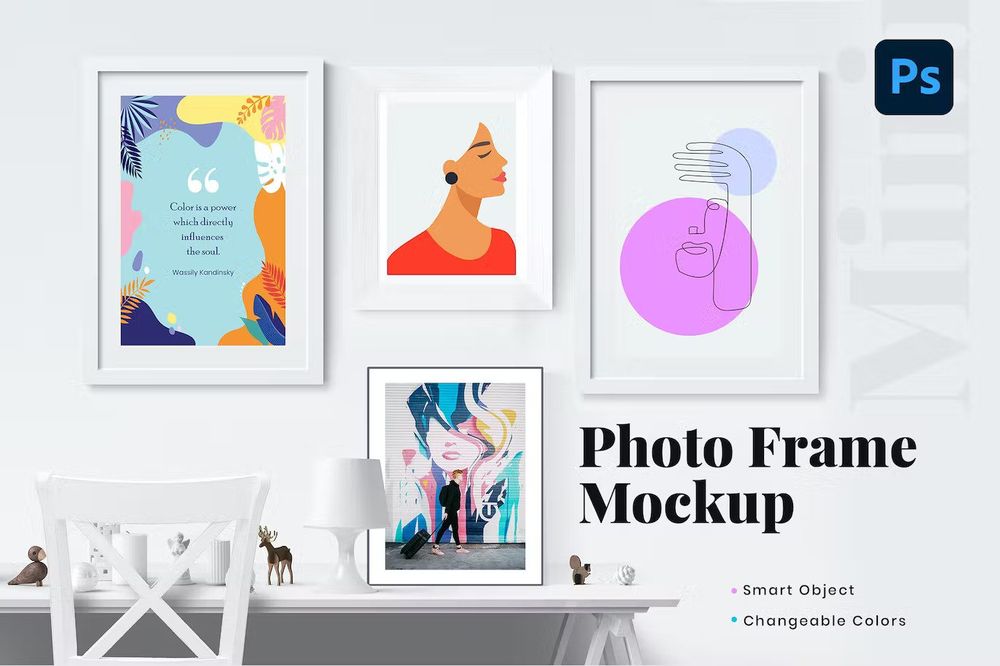 A smart object photo frame mockup