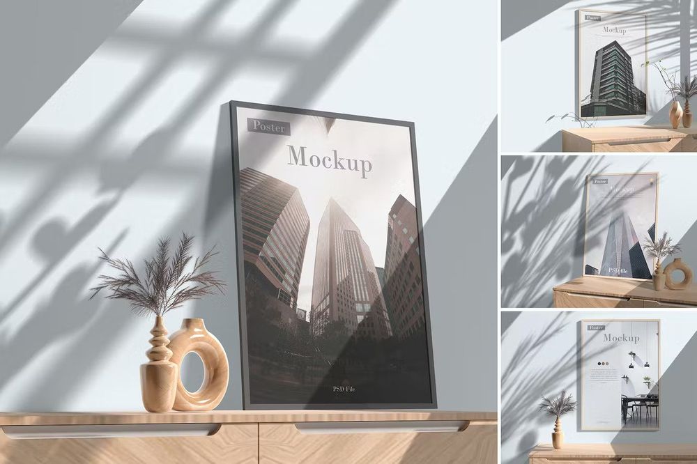 Photo frames with shadow mockups