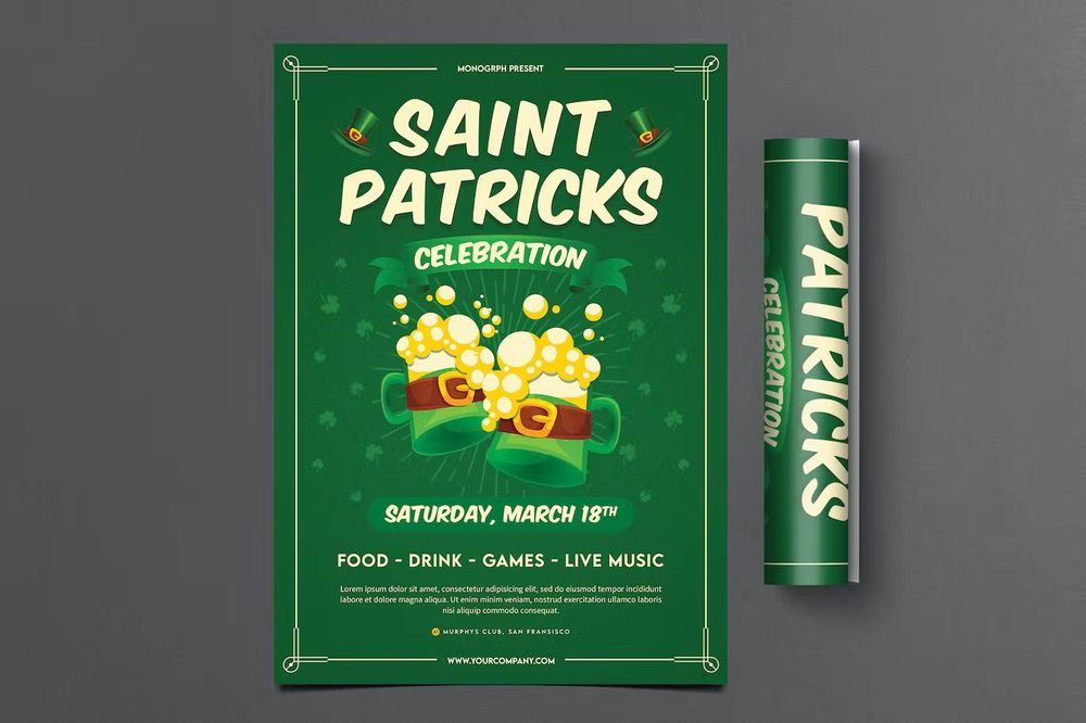 Green flyer for st. patricks day