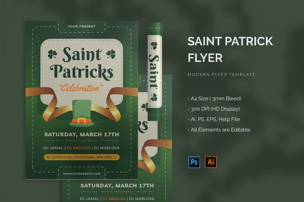 Modern st. patricks day flyer