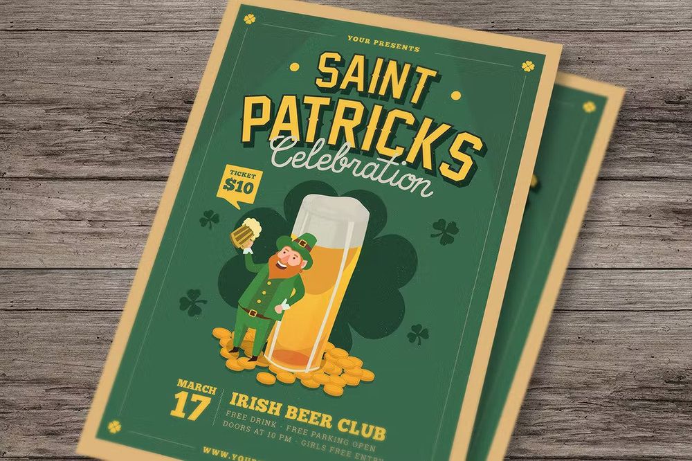 Saint Patrick celebration flyer template