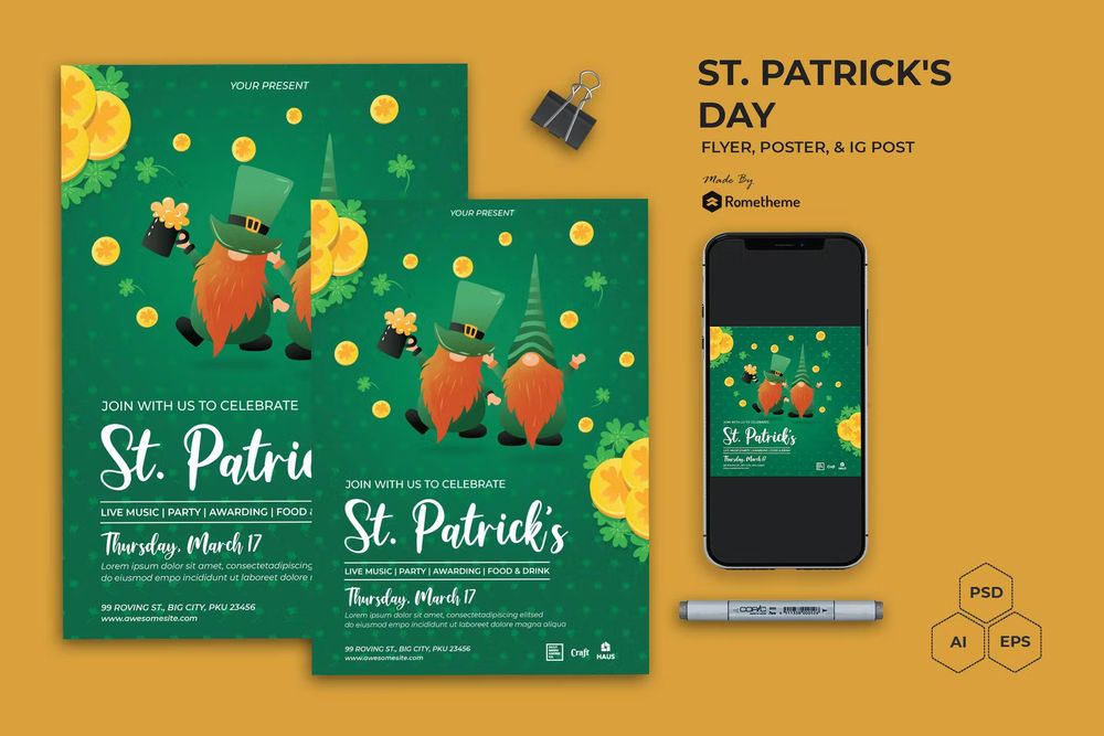 St. Patricks day flyer template