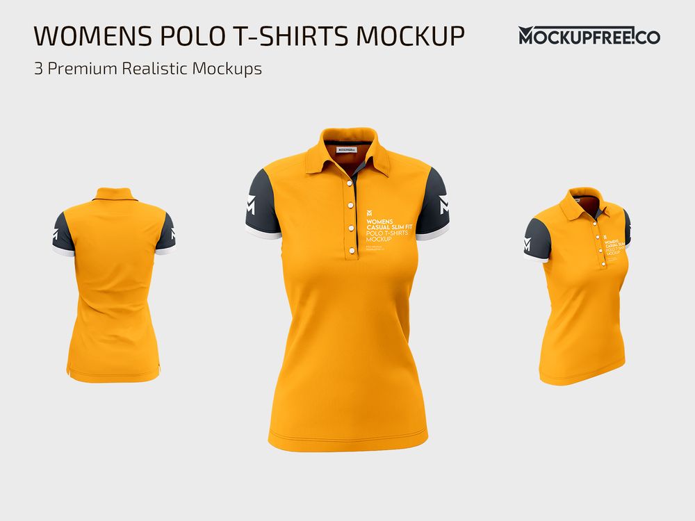 Womens polo shirt realistic mockup