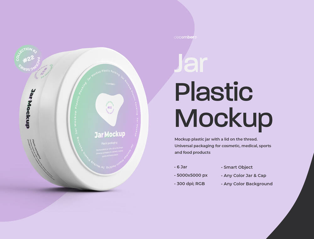 Six circle jar mockup templates