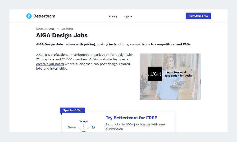 AIGA design jobs review