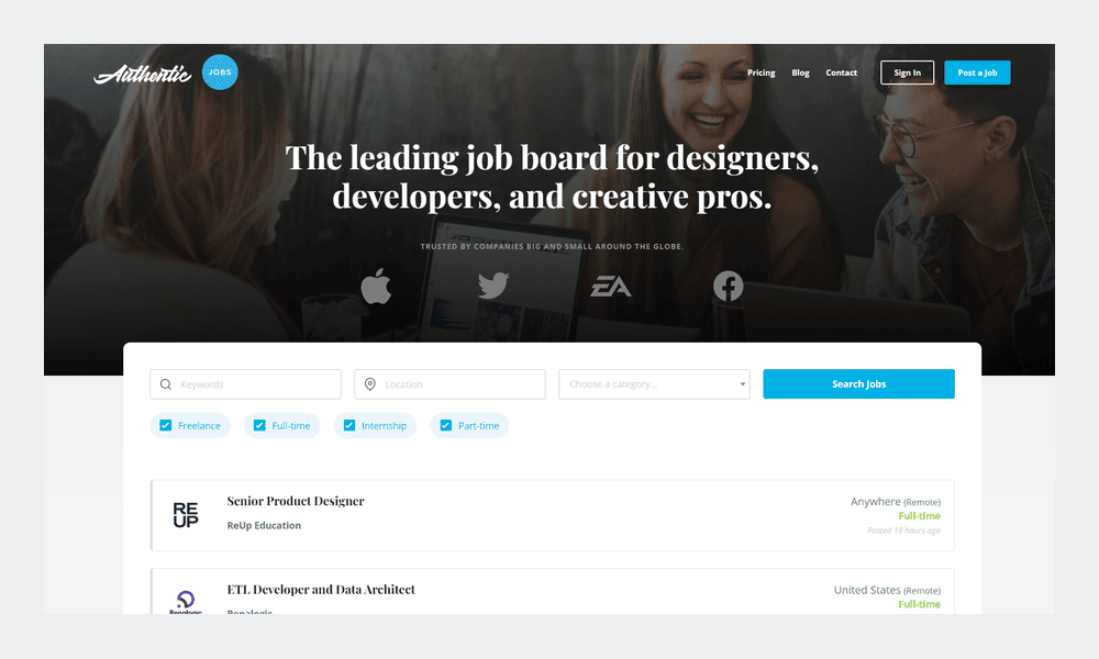 Authentic Jobs board