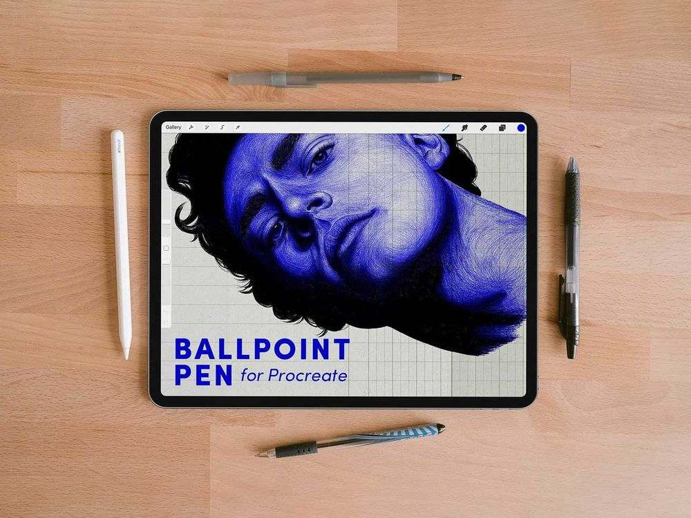 A procreate brushes of ballpoint pen