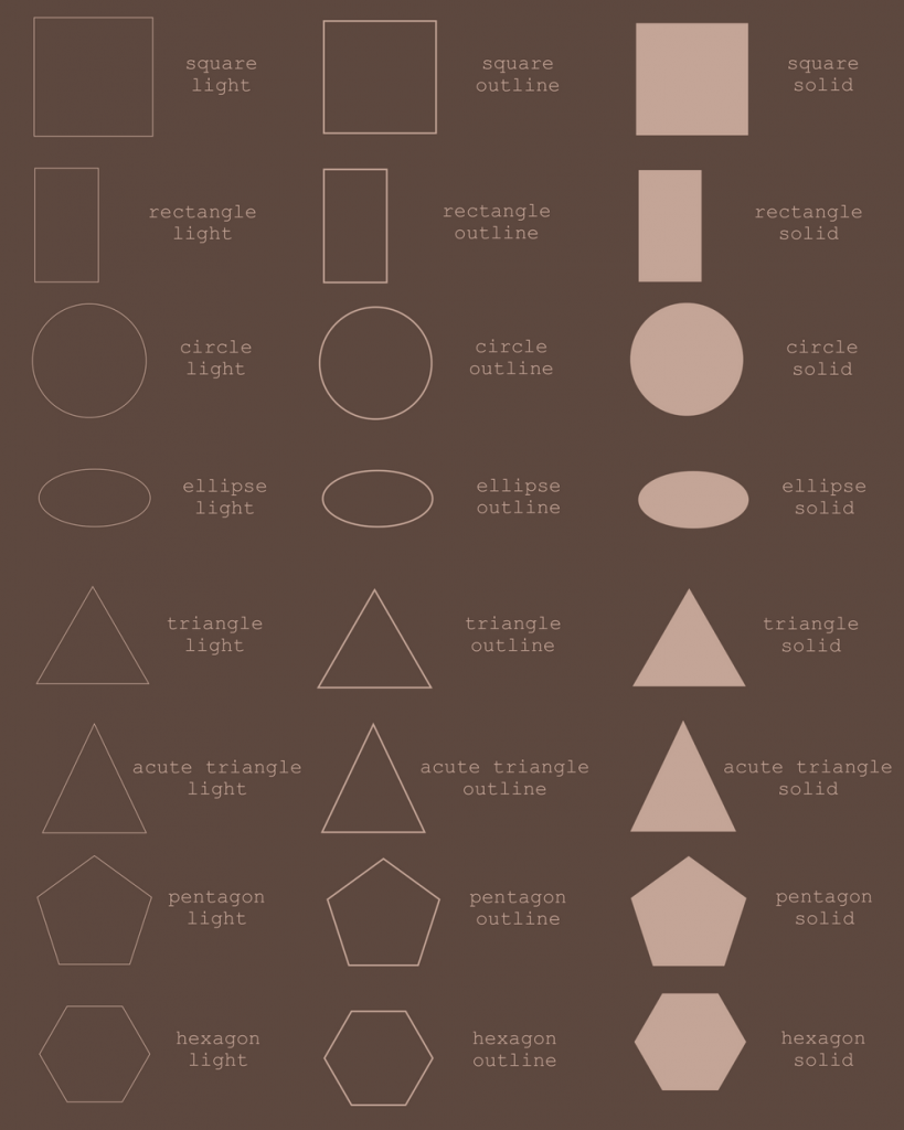 A free collection of dofferent shape brushes for procreate