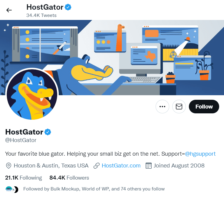 HostGator twitter account