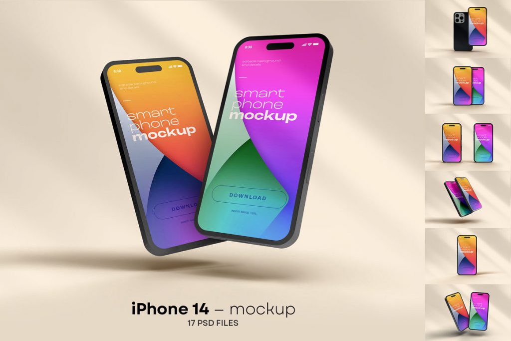 17 Photoshop iPhone 14 mockups