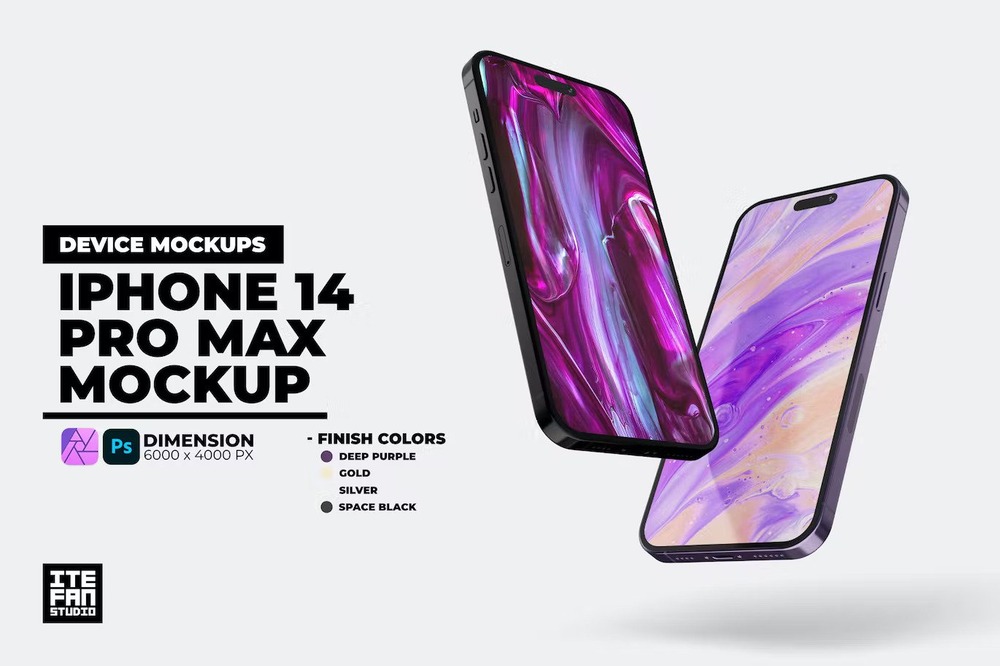 Creative iPhone 14 pro max mockups