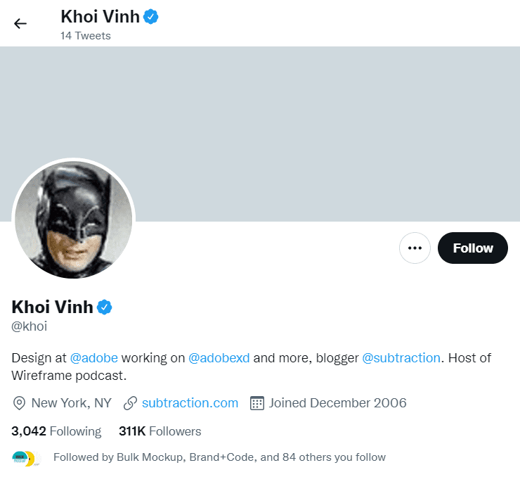 Khoi Vinh twitter account