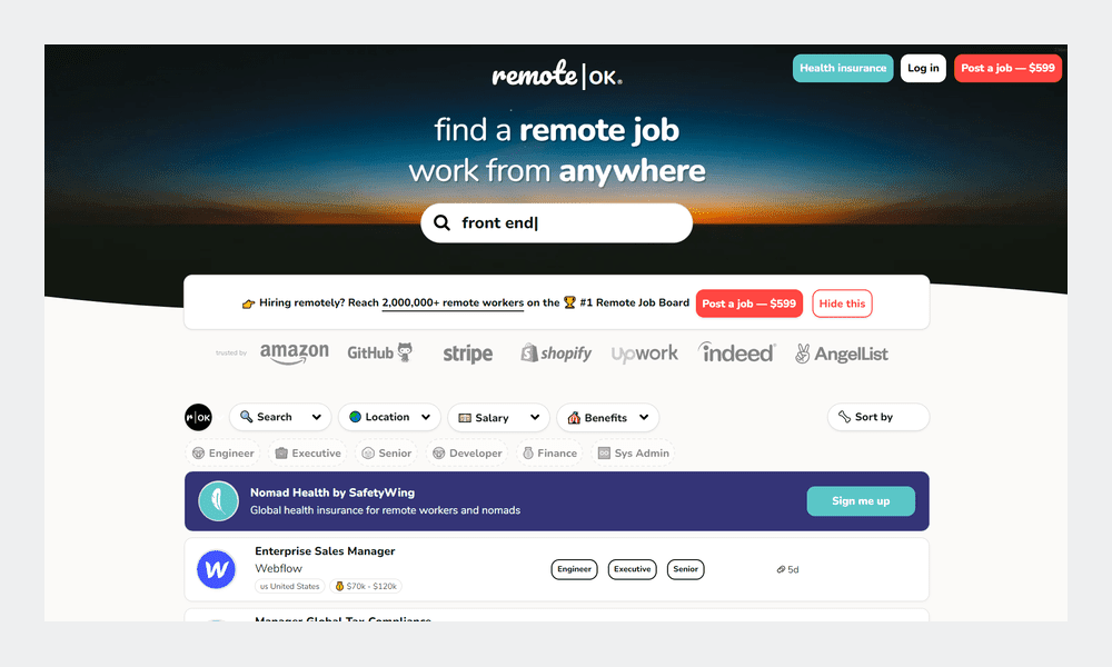 Remote OK to find a job