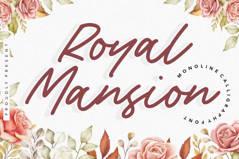 A royal monoline calligraphy font