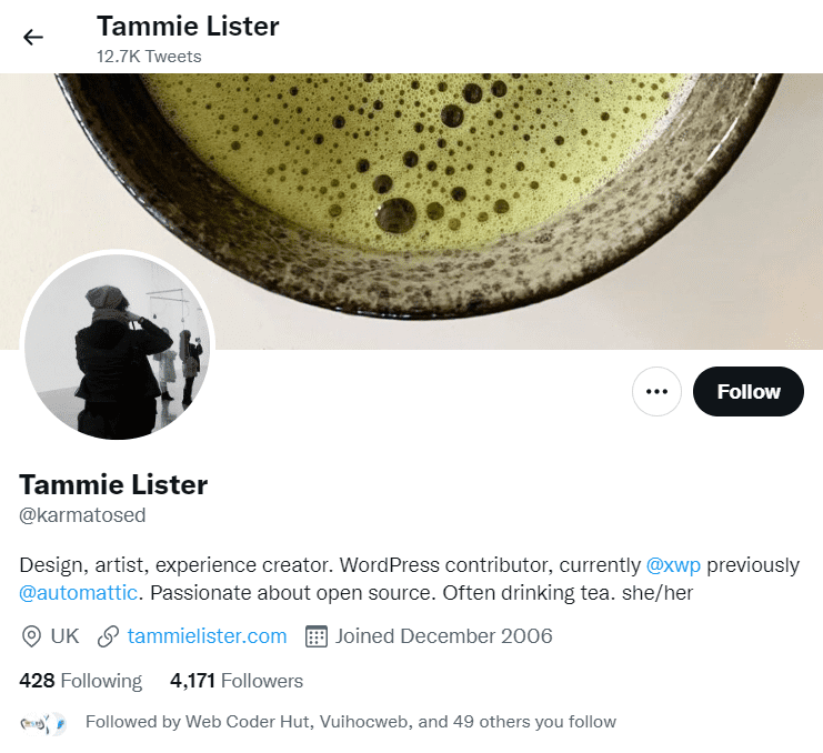 Tammie Lister twitter account