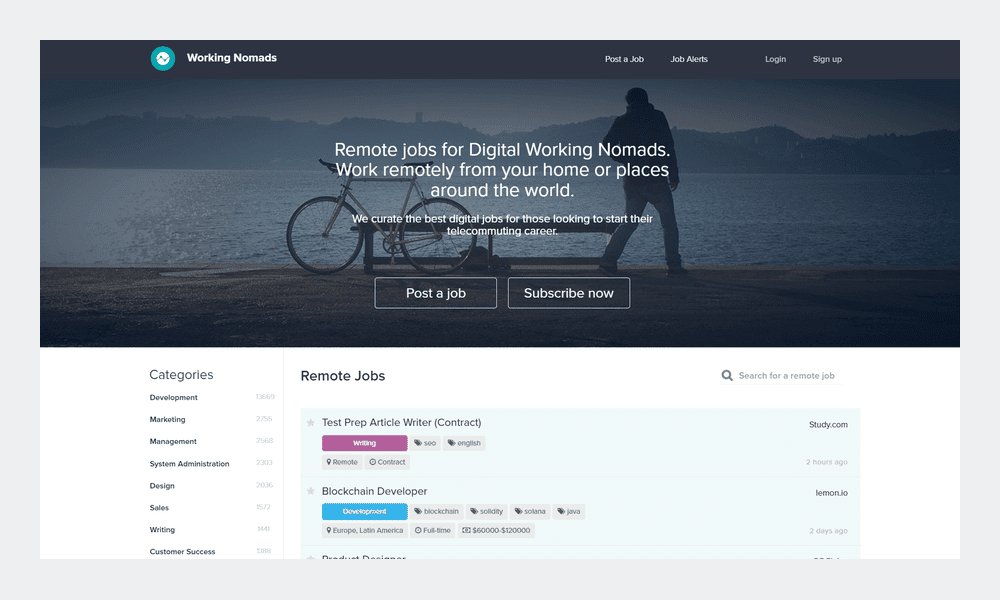 Working Nomands remote job board