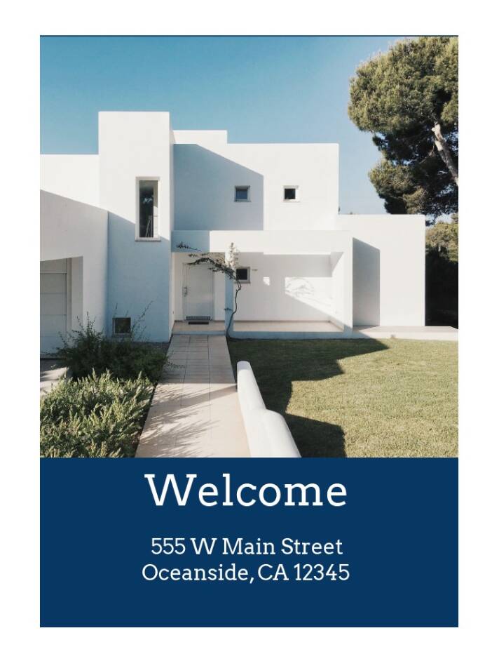 Free welcome book Google docs template