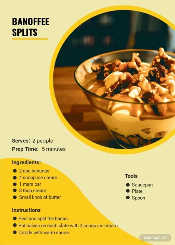 Free recipe cookbook card template