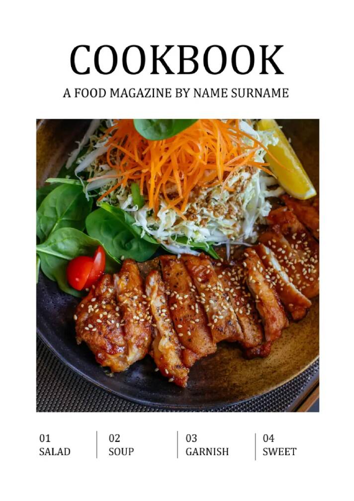 Free cookbook a food magazine template