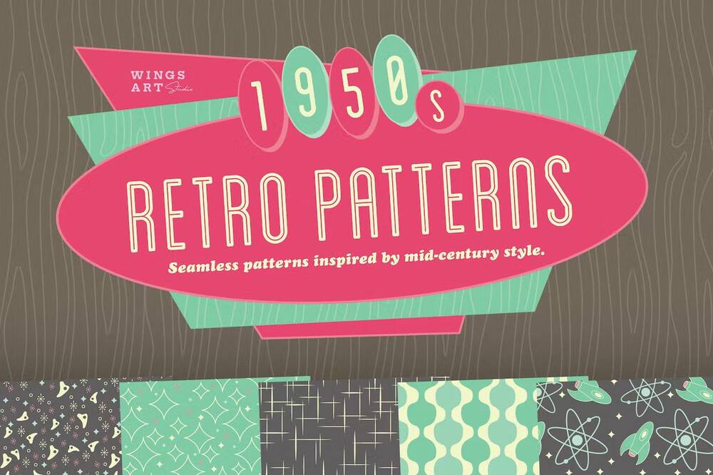 Retro patterns from 1950s