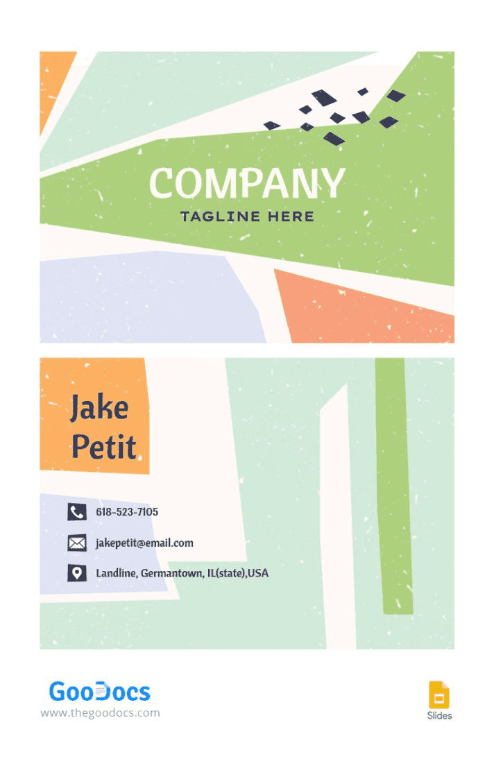Business card with geometric style google slides