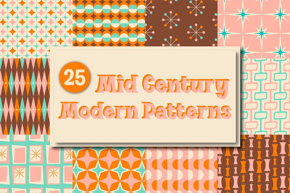 Twenty five mid century modern patterns
