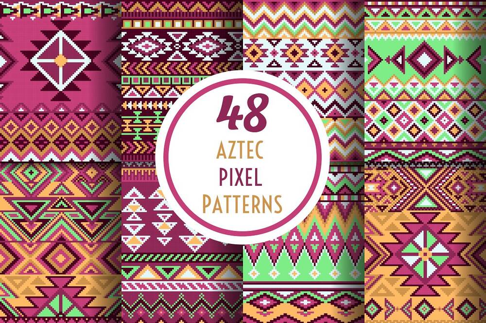 Cool aztec pixel patterns