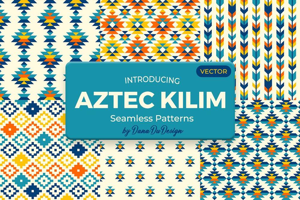 Sealmless aztec patterns collection