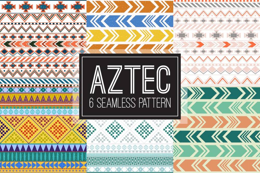 6 seamless aztec pattern collection