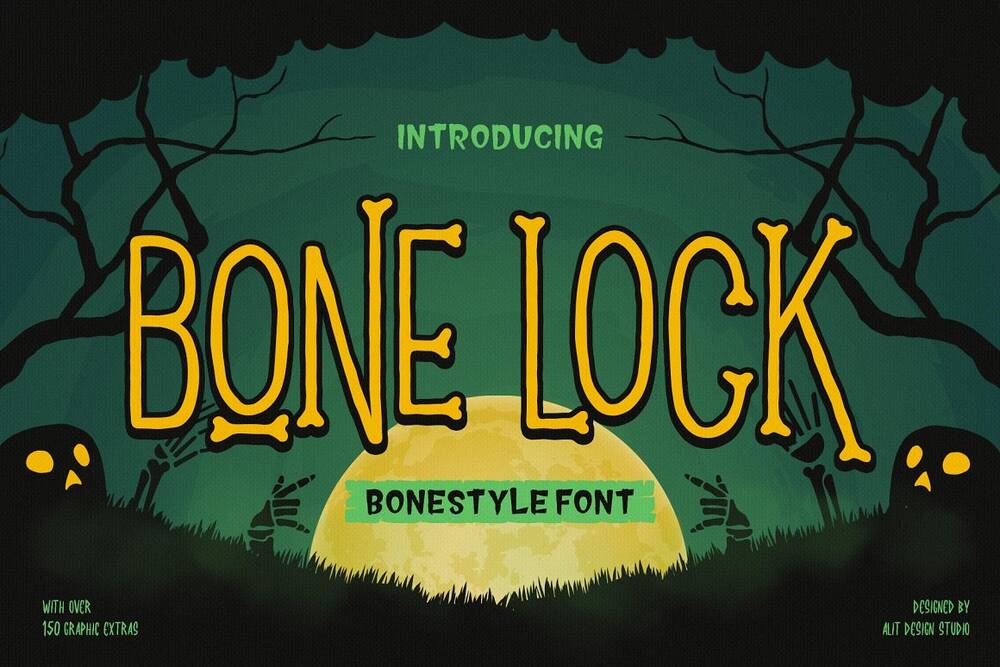 Halloween font in bone letter style