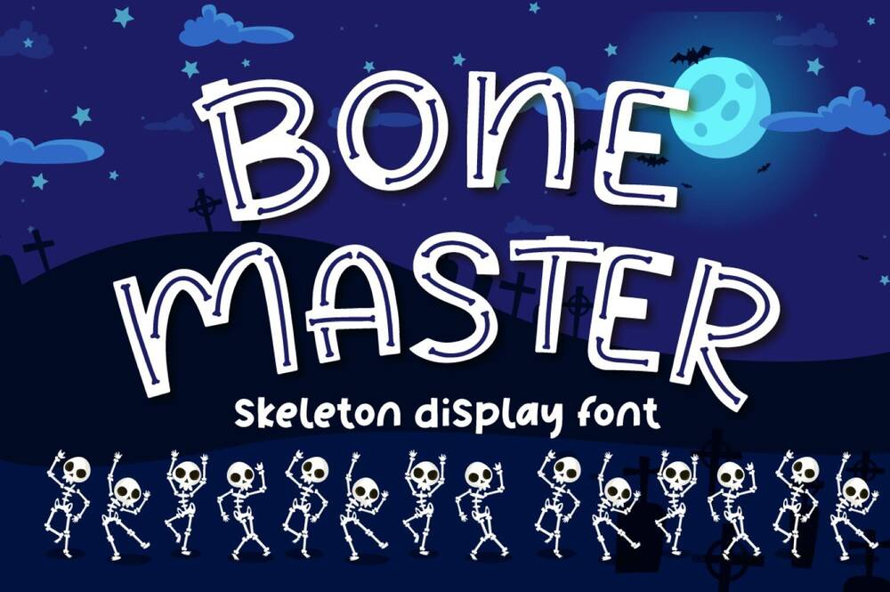 Skeleton display font