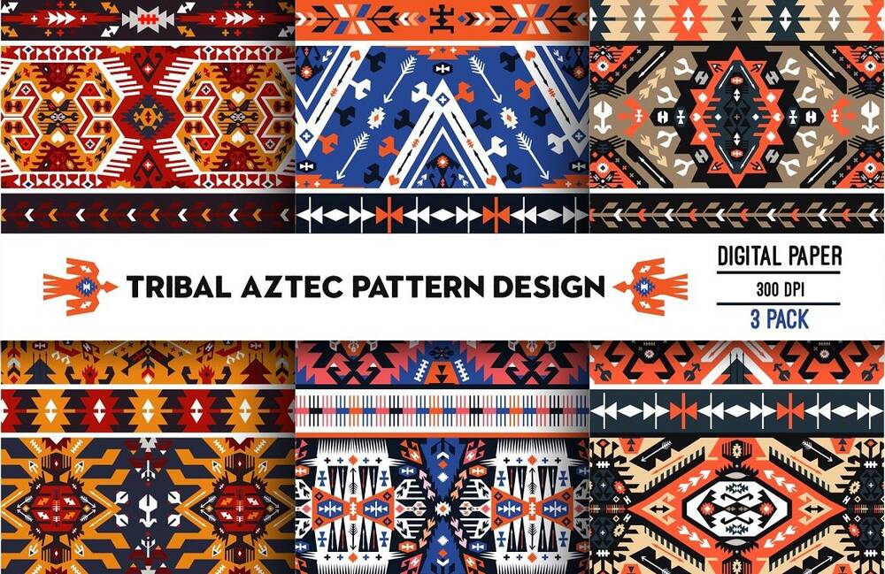 Decorative tribal aztec patterns