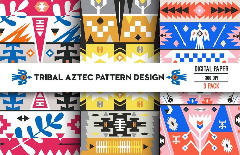 A pack of tribal aztec patterns