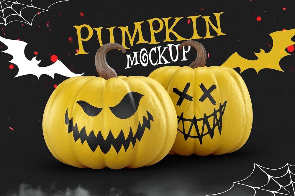 Pumpkin for halloween style mockup