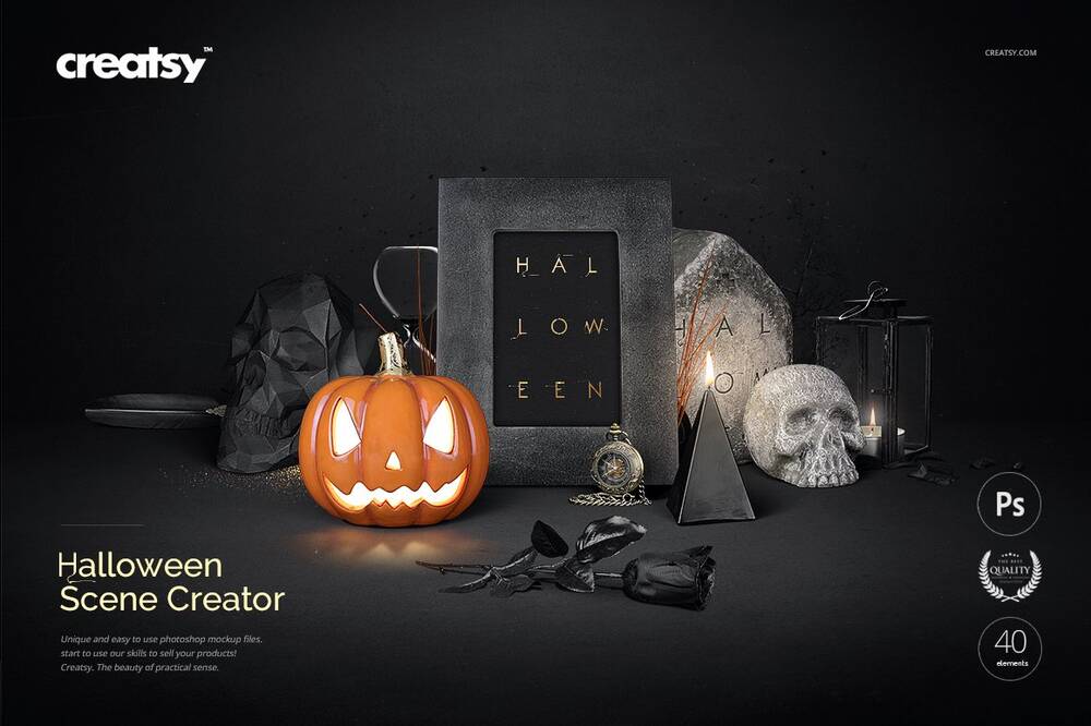 Black halloween scene creator