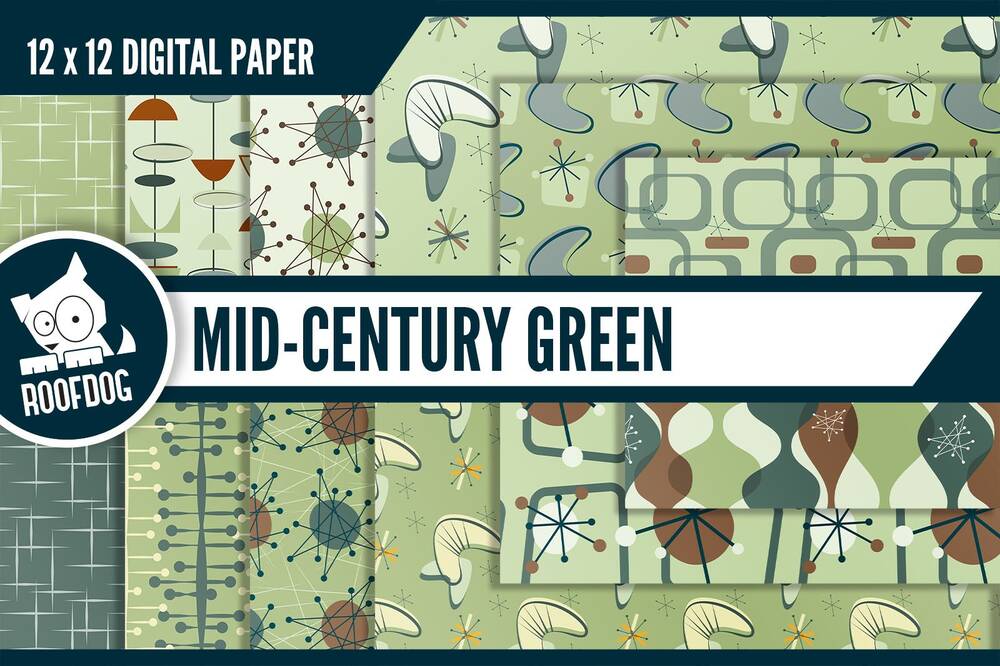 Mid century digital paper patterns