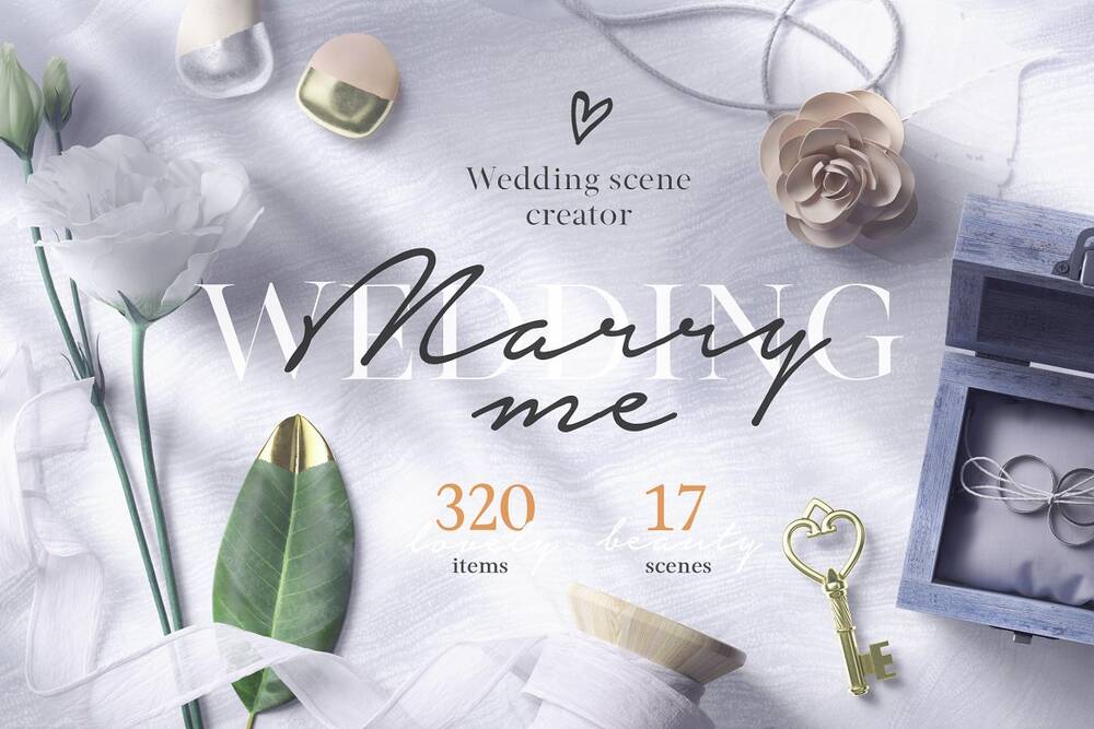 Modern wedding mockup scene creator