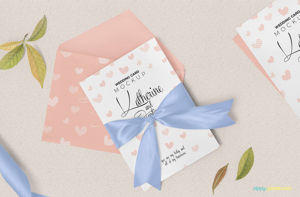 Free wedding invitation mockup template