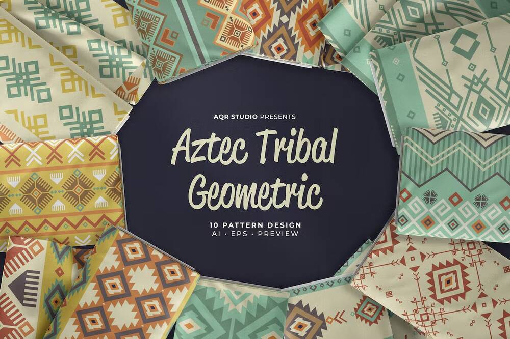 Aztec tribla geometric patterns