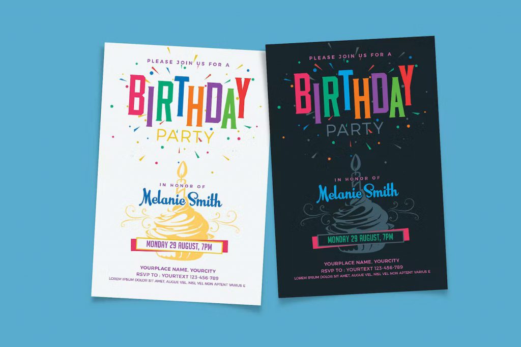 Birthday party invitation flyer template
