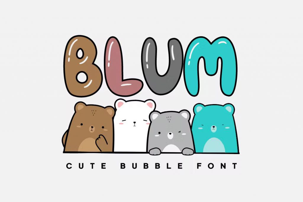 Cute bubble font for kids