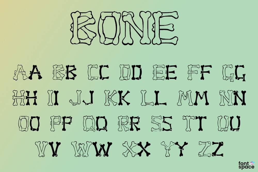 Outline and filled bone font freebie
