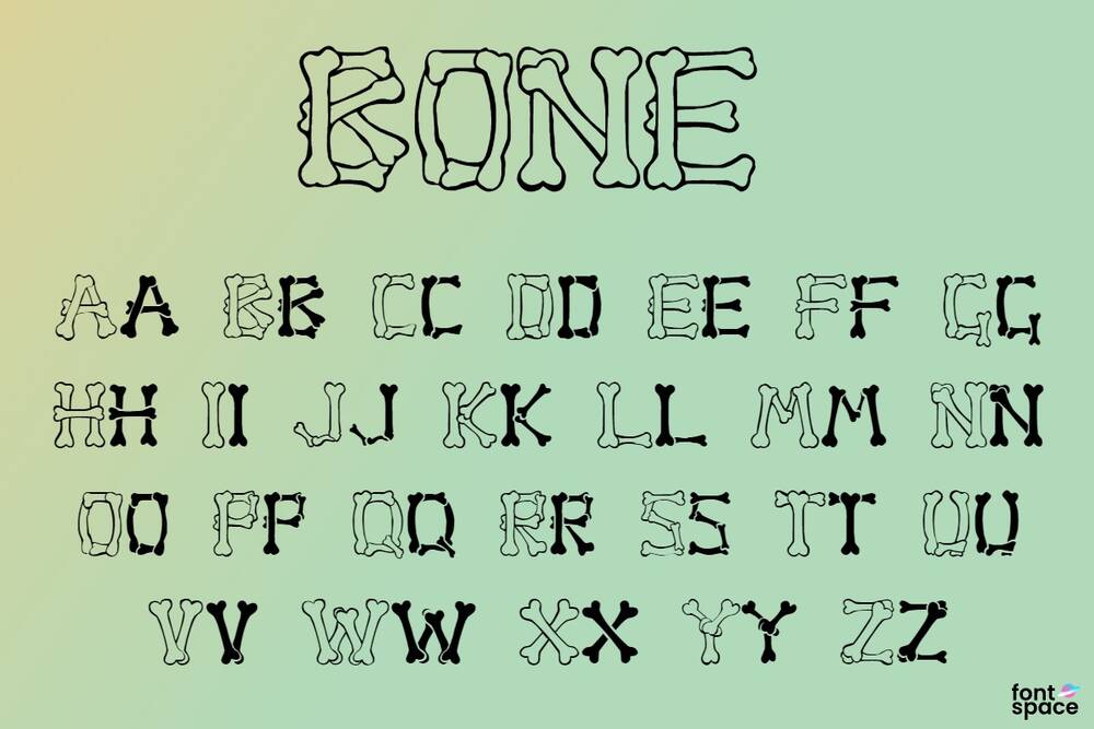 Outline and filled bone font freebie