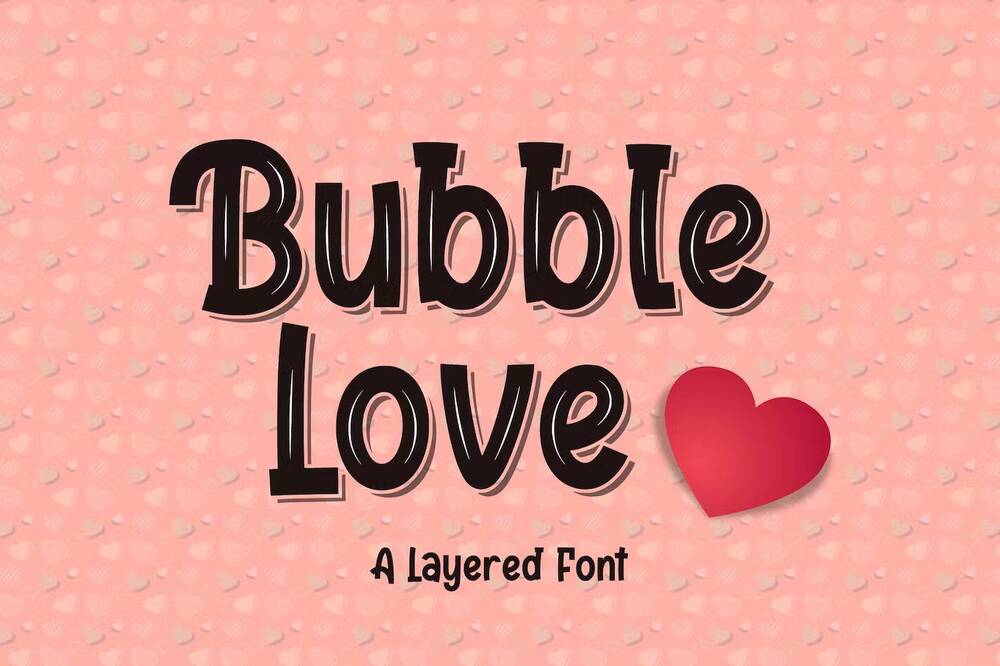 A layered bubble font
